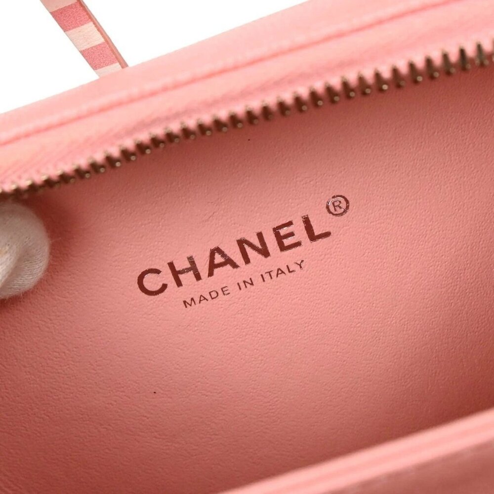 Chanel Pink Calfskin Filigree 2way Vanity Handbag 184728 - Picture 8 of 9